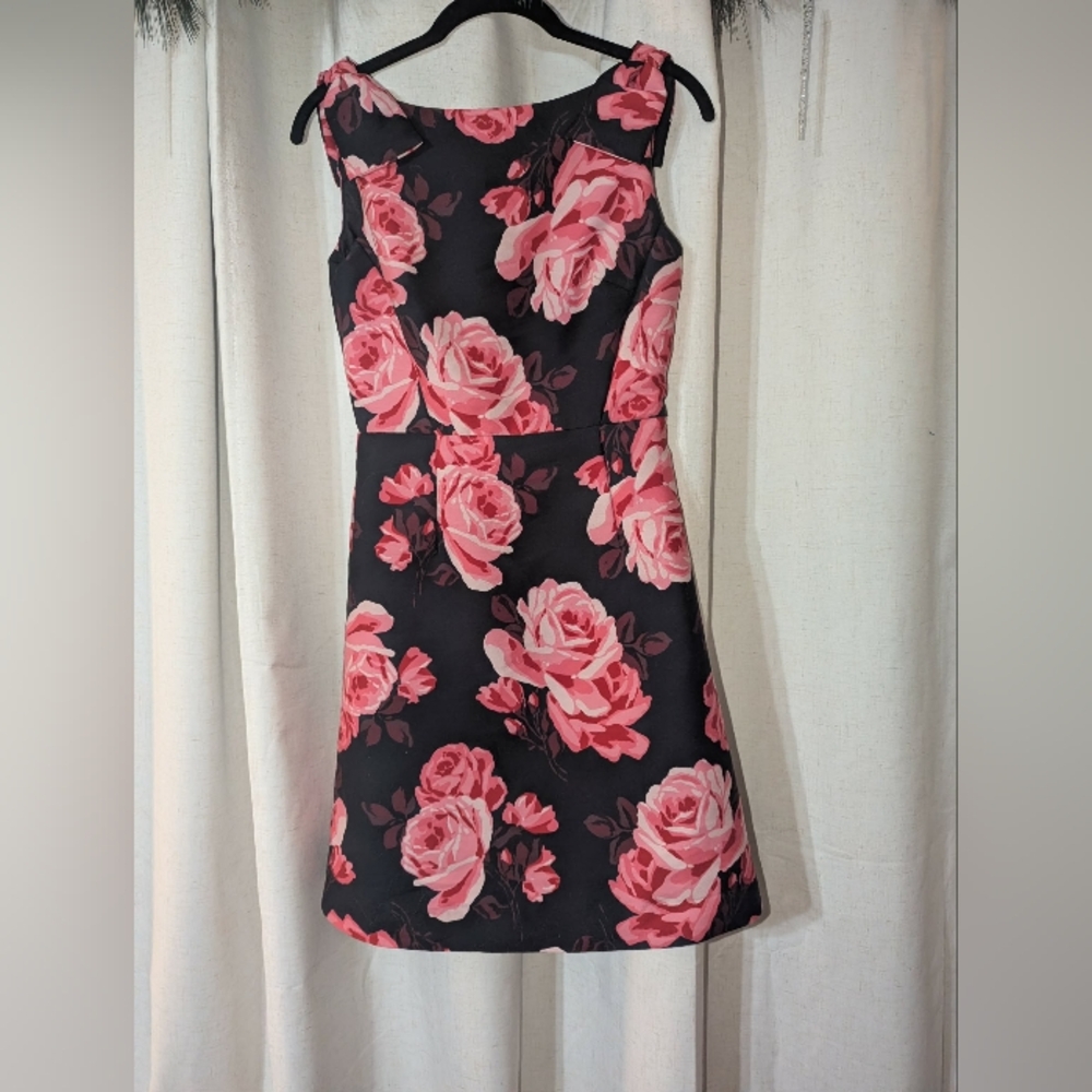 Kate Spade Rambling Roses A Line Dress With Bow Detail 00